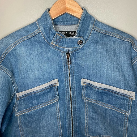 Veronica Beard Roz Drawstring Denim Jacket - Picture 6 of 15